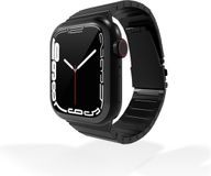 Strap-it Bracelet en titane de luxe - Convient aux Apple Watch (Series 1-12, Ultra 1-4, SE 1-3) - 44/45/46/49mm - Noir