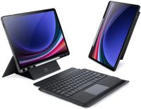 Dux Ducis - Toetsenbord hoes geschikt voor Samsung Galaxy Tab S10 Plus / Tab S9 Plus / Tab S9 FE Plus - Afneembaar - QWERTY - Tablet toetsenbord met touchpad en verlichting - Zwart