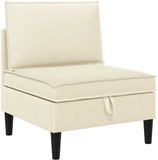 vidaXL Middelse Sofa met Opbergruimte Crèmekleurig Fluweel