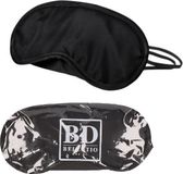 Bellatio Design Slaapmaskers - 7x - oogmaskers - microfiber - one size fits all - zwart - elastiek - reismaker - 18 x 9 cm