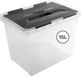 Sunware Onyx opbergbox 15L - 36x23.5x26.3 cm - Transparant/Grijs