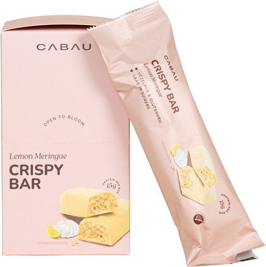 Cabau Lifestyle Cabau Crispy Bars Lemon Meringue Eiwitreep - 8 Stuks