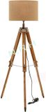 Lampe sur pied en bois, réglable, aspect naturel, sans abat-jour