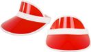 Sans marque Visière/pare-soleil - 2x - pour Adultes - rouge/blanc - Chapeau de carnaval
