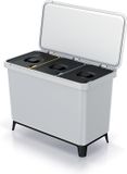 Prosperplast Keden SYSTEMA - Afvalbak / Prullenbak met scheidingsbakken 3x10L - Asgrijs