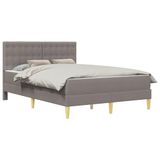 vidaXL Bedframe met matras met hoofdeinde Taupe 140 x 190 cm Stof