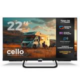 Cello CTRAV-22TZ 22 inch Smart 12V Traveller-tv met Tizen OS van Samsung, satellietontvangst, gaming hub, pitch perfecte luidspreker, bluetooth, ideaal voor campers en boten, triple-tuner