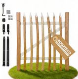 BOGATECO Tuinpoort Hazelnoot – 120x100 cm – Links Draaiend – Inclusief Hang- en Sluitwerk – Houten Hekwerk en Beslag – Voor Schapenhek en Tuinafscheiding