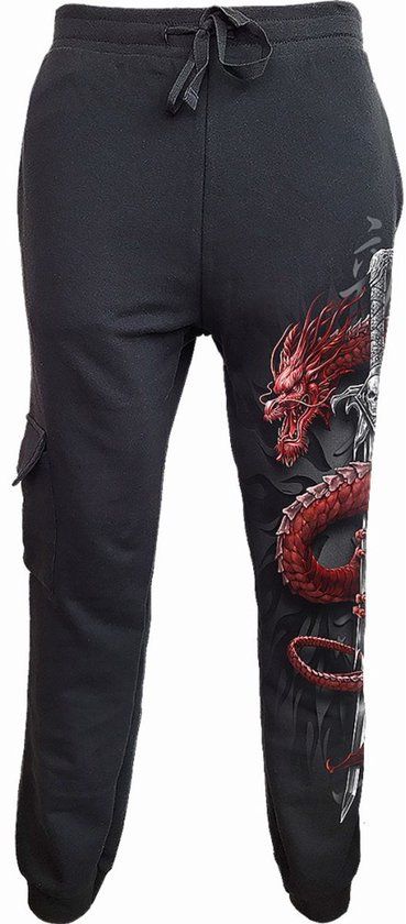 Spiral Oriental Dragon - Casual Cargo Joggers Heren Trainingsbroek - zwart - M