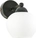 Edylit Zwarte wandlamp met witte kap, model SALVATORE 11-593