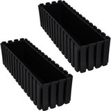 Merkloos Rustiek - Balkon Bloembak - 60cm - Antraciet - Set van 2