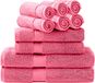 Badhanddoekenset, 2 badhanddoeken, 2 handdoeken en 6 washandjes (10-delige set), ringgesponnen katoenen zeer absorberende handdoeken voor badkamer, douchehanddoek (roze)