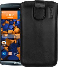 Mumbi Echt Leren Portemonnee Hoesje voor LG G3 - Zwart