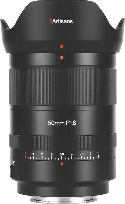 7Artisans - Autofocus AF 50mm F1.8 voor Sony E-vatting, Full Frame, zwart