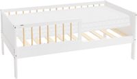 ML Design Huisbed Serie Kinderbed 70x140 cm Wit Naturel met Dak Lattenbodem en Koudschuimmatras