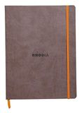 RHODIA 117553C - Soepel Schrift Chocolade - 19 x 25 cm - Dot Stippen - 160 pagina's - Clairefontaine Ivoor Papier 90 g/m² - Leeslint, Elastieksluiting - Omslag in Imitatieleer - Collectie Rhodiarama