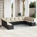 Prolenta Maison Exclusive - Tuinset met 10 delen, zwarte polyrotan loungeset