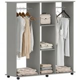 HOMCOM Kledingkast Spaanplaat 120x40x128cm Grijs