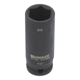 DEWALT dopsleutel lang 22mm 1/2 slagvast