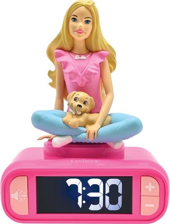 Lexibook Barbie 3D Wekker met nachtlampje en geluiden - Multi Colour