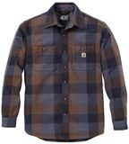 Carhartt Everett Loose LS geruit overhemd 107702 Navy Baumwolle Regular Fit Mannen