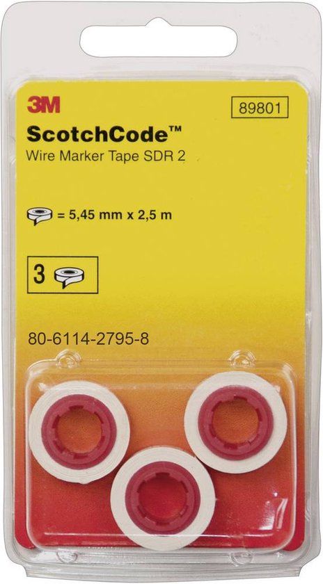 3M Scotchcode Kabelmarkeerder Navulrollen - Wit, Geel - 80-6114-2797-4