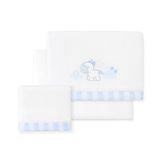 Beddengoedset Coralina Mini Wieg Beddengoed Set Eenhoorn Wolk Wit Blauw
