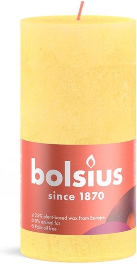 Bolsius Rustiek Stompkaars - Sunny Yellow - 7cm