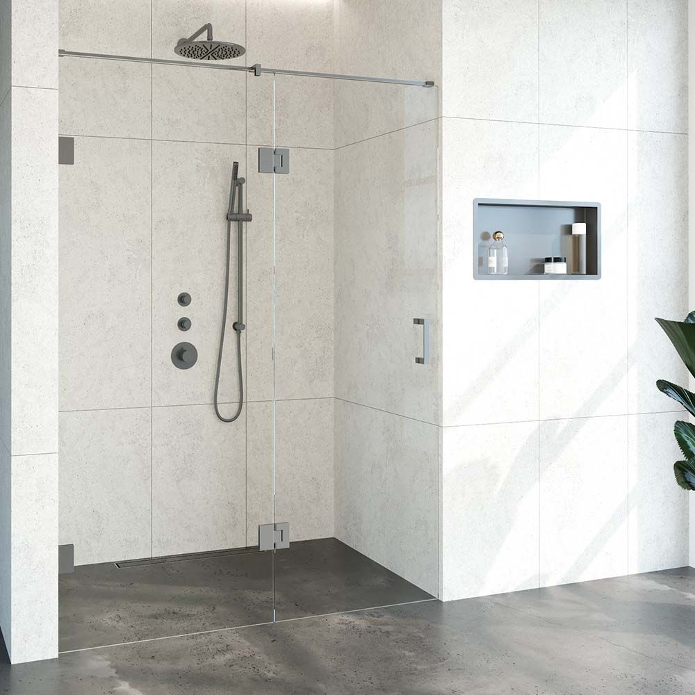 Tapo Creative profielloze nisdeur links 2 delig 150x200cm gunmetal