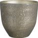 Mica Decorations Plantenpot/bloempot - terracotta - zwart/goud flakes relief- D29/H26 cm