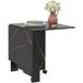 Icecat Table de cuisine pliante, table à manger pliante avec 2 rallonges, 2 roulettes avec freins, 120 x 80 x 73 cm, aspect marbre noir