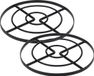 Zeller Metalen pannenonderzetter - 2x - zwart 23 cm - hittebestendig