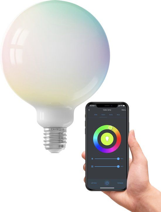 Calex Smart lamp E27 | Globe G125 | RGB + 1800K-3000K | 380 lumen | 7W - Wit