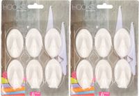 Merkloos Crochets auto-adhésifs pour cuisine/salle de bain/vêtements/suspension - 12x Pièces - Plastique - Blanc