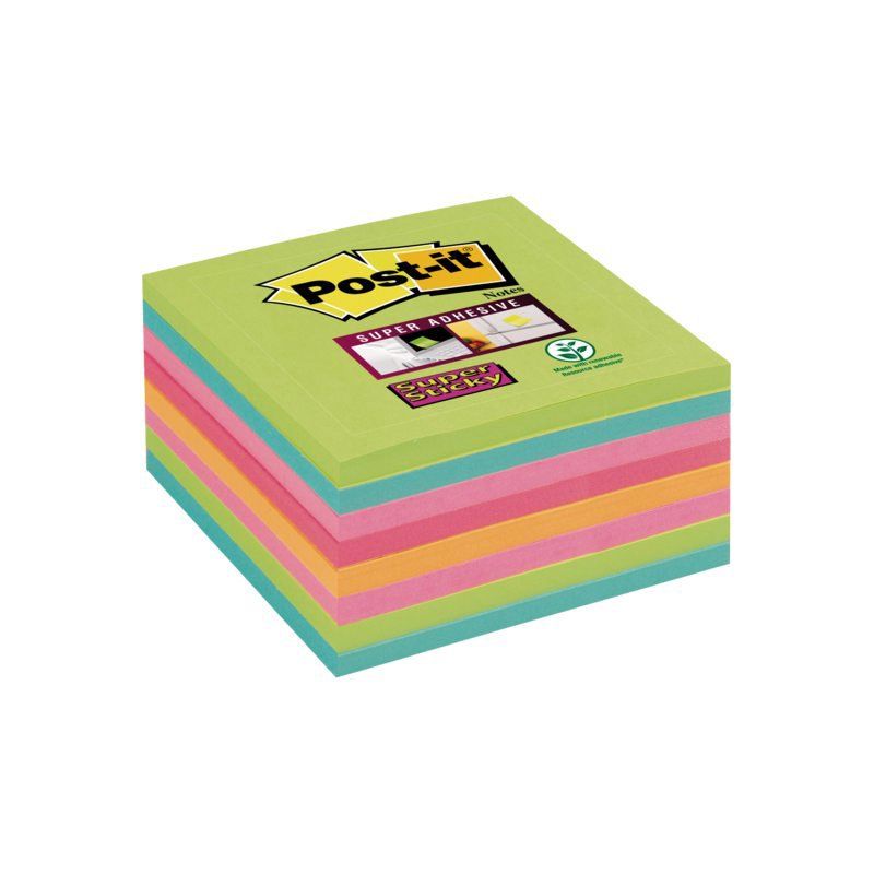 Post-it Memoblok 654-SSRB Super Sticky 76x76mm Rainbow