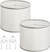 Abat-jour rond, set van 2, met frame, afmetingen 11 x 13 x 10 in (beige clair avec bordure noire)
