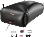Vevor Réservoir d'eau, Sac de stockage d'eau portable et pliable de 1000 L, Sac d'eau souple en PVC 1000d résistant à l'abrasion, Sacs de rétention d'eau pour arrosage de jardin, utilisation d'urgence pour camping-car, noir