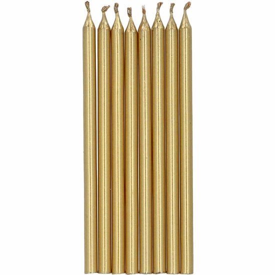 Folat Kaarsjes Goudkleurig 10 cm (24 stuks)