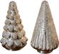 Loberon Decoratieve boom set van 2 Domélys zilverkleurig