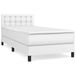 VidaXL Boxspring met matras, kunstleer, wit, 90x200 cm