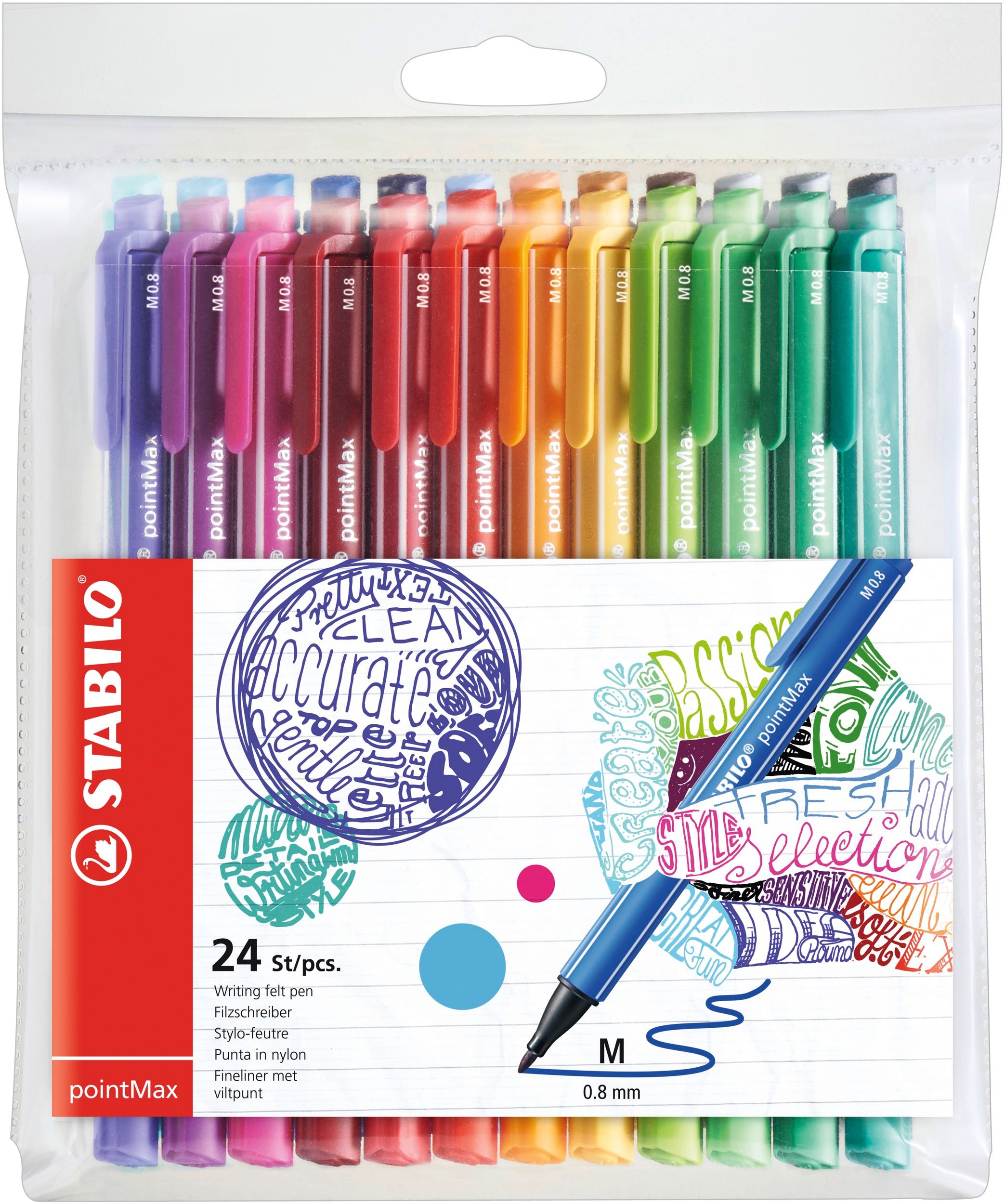 STABILO pointMax Fineliner Set - 24 Colors - 0.8mm