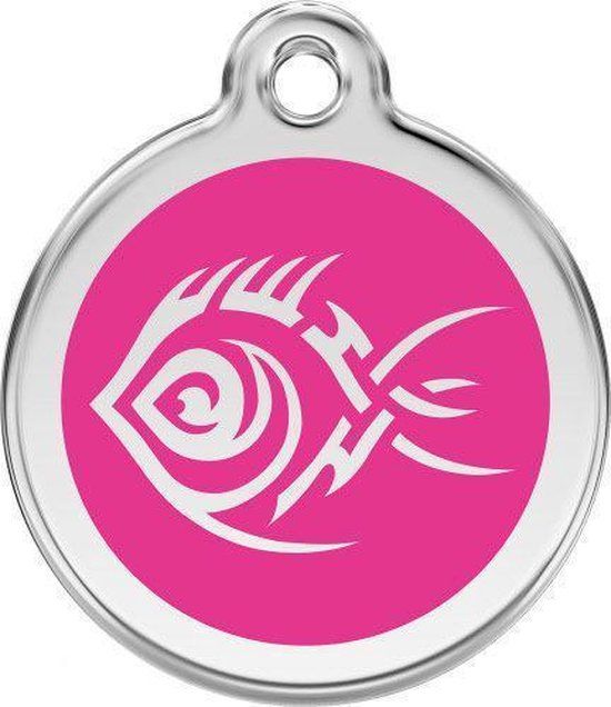 Red Dingo Kattenpenning 20 mm Tribal vis hard roze