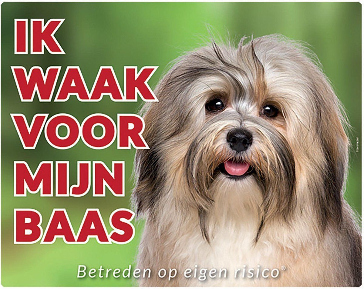 Stickerkoning Havanezer Waakbord Bruin - Ik waak voor mijn Baas