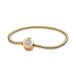 Pandora Signature Moments Sparkling Crown 14-karaats rosévergulde slangenkettingarmband met O-vormige sluiting, met heldere zirkoniasteentjes, 19