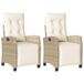 vidaXL Tuinstoelen 2 stuks Polyrattan Staal Crème Wit Gecapitonneerde zitting