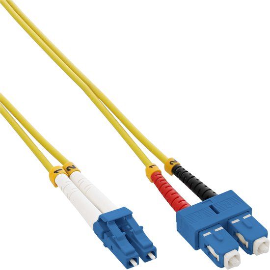 InLine LC - SC Duplex Glasvezel Patchkabel - Single Mode OS2 - geel / LSZH - 3 meter