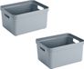 Sunware Opbergbox Sigma - 4 stuks - Kunststof - 32 liter - Blauw/Grijs