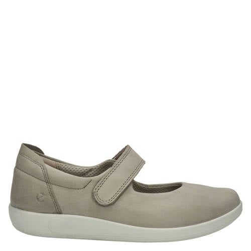 Ecco Soft 2.0 nubuck klittenbandschoenen taupe
