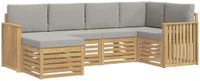 vidaXL Tuinset met 6 zitplaatsen, wit en lichtgrijs, polyester