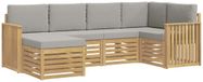 vidaXL Tuinset met 6 zitplaatsen, wit en lichtgrijs, polyester